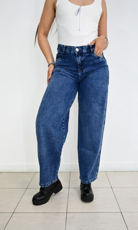 SANDY | BAGGY AZUL TIRO MEDIO RIGIDO TOPAZZIO
