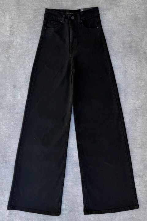 B-OPIAH | WIDE LEG NEGRO TIRO ALTO CLÁSICO RUEDO NORMAL ISOSTASIA ELASTIZADO