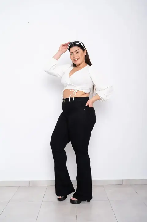 OXFORD BENGALINA Negro Liso ESP STTEVIA 1012 JEANS ELASTIZADO