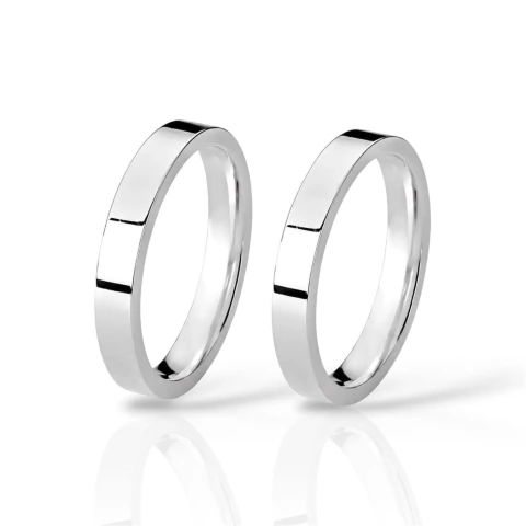 Par alianças em Prata 950 Modelo Esther 3mm