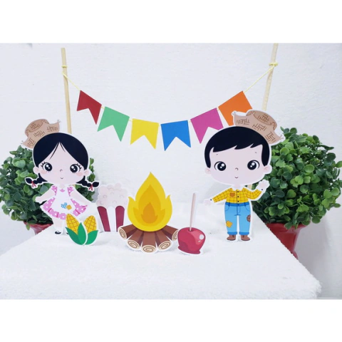 Topo de Bolo Festa Junina Cake Topper Arraiá