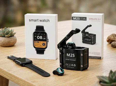 Smartwatch Y13 (NEGRO) + Auriculares M25 - AAA (NEGRO)