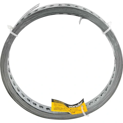 Fita de Aço Perfurada 19 mm x 0,4 mm x 10 Metros Vonder
