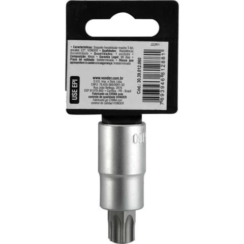 Soquete Hexalobular Encaixe 1/2'' T60 Vonder