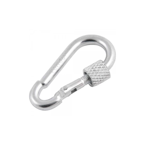 Mosquetão c/ trava roscada 4x40mm leve galvanizado Vonder