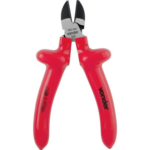 Alicate Isolado Corte Diagonal 6" Vonder Cabo Isolado 1000V IEC 60900 Aço Cromo Vanádio Polido