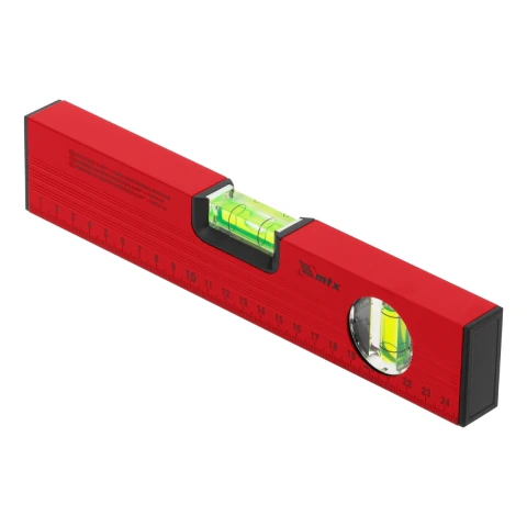 Nível De Alumínio Com Régua 250 Mm 3 Bolhas Vermelho Mtx 332179