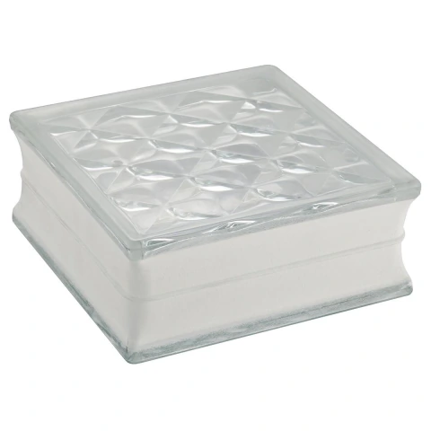 Tijolo De Vidro Checker Transparente 19x8cm 6 Peças Liege