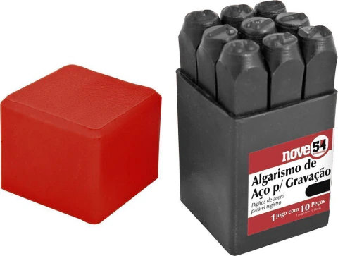 Algarismo de aço punção 6mm 0-9 para gravação Nove54