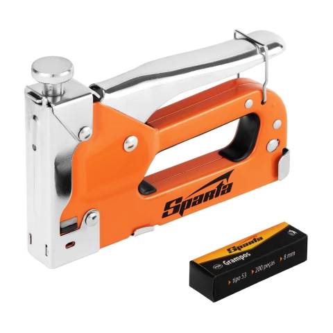 Jogo Grampeador Manual Metal Tipo 53 4-14mm Sparta Fixação Eficiente Durável