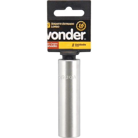 Soquete estriado enc 1/2" 12mm longo vanád. Vonder