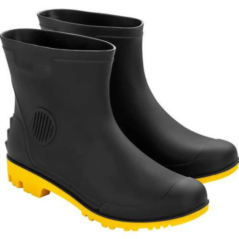 Bota (Al) Pvc 44 Preta/Amarela C3/4 Sf Vonder