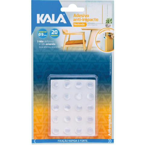 Adesivo Anti Impacto 9mm Transparente Redondo 20 Peças Protetor Antichoque Kala