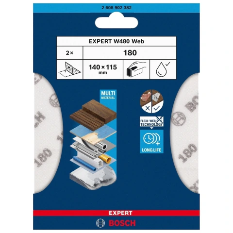 Folha De Lixa Dupla Face Bosch Expert W480 140mm G180 2Un