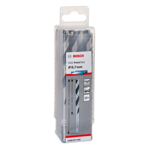 Broca Metal Bosch Aço Rápido Hss-Pointteq 8,7mm 10 Peças