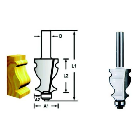 Fresa de Borda 3/4" Haste 1/4" Makita