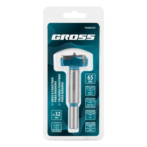 Broca Fresa Forstner Madeira 32mm Cilíndrica Aço Rápido HSS