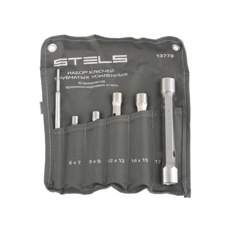 Jogo Chave Sextavada Tubular Reforçada 6-19mm Stels 1377855 Aço CrV 40-46 HRC