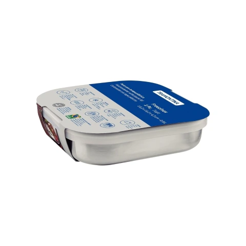Pote Quadrado Tramontina Freezinox Aço Inox Com Tampa Plástica 0,8 L 16 cm Conservação Alimentos