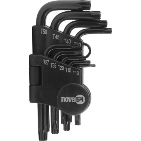 Jogo de Chaves Hexalobular T10 à T50 com 9 Peças Nove54