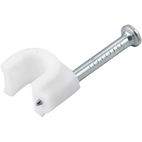 Grampo Fixa-Fio Coaxial 6 Prego 2,5x25 Branco 20 pçs Vonder