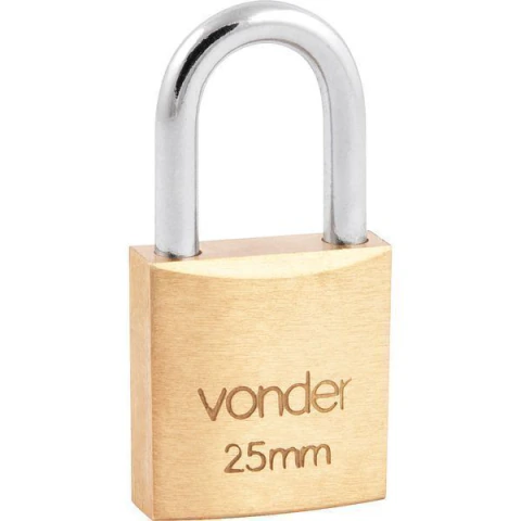 Cadeado latão 25mm haste normal Vonder