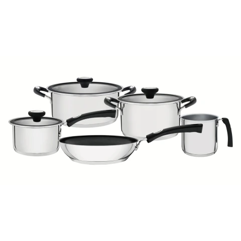Jogo De Panelas Tramontina Solar Silicone Aço Inox Fundo Triplo 5 Peças Indução