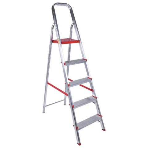 Escada Doméstica Worker 5 Degraus Alumínio 1,66m Leve