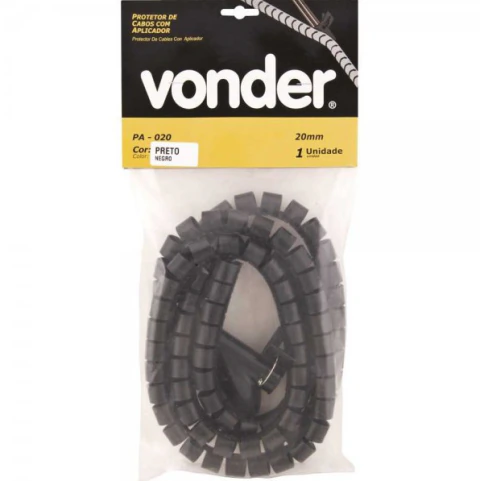 Protetor Cabos Com Aplicador 30mm Preto Vonder