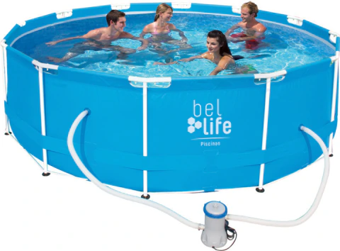 Piscina De Armação Bel Life 10000 Litros Com Cobertura E Bom