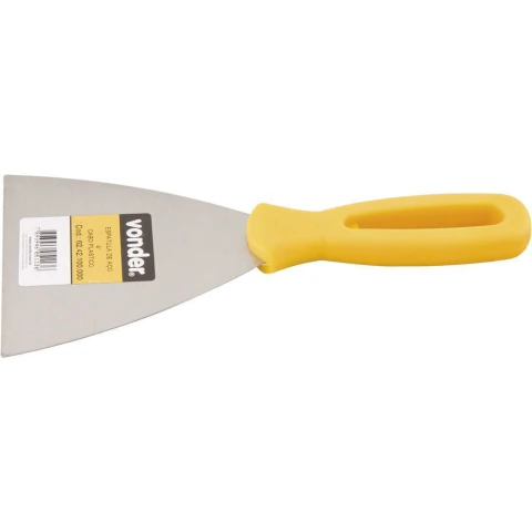 Espátula Betumadeira Aço Carbono 4 10cm Cabo Plástico Vonder