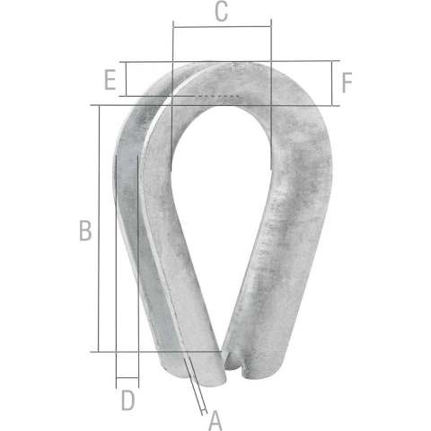 Anilha para cabo de aço 1/2" leve galvanizada Vonder