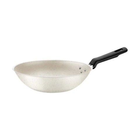 Panela Wok Tramontina Loreto 24 cm 2,2 L Antiaderente Starflon Max Bege Alumínio 1,4 mm