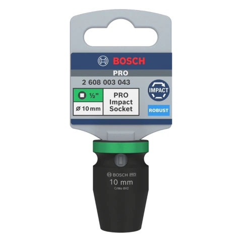 Soquete Bosch Pro Impact 10mm Curto Encaixe 1/2''