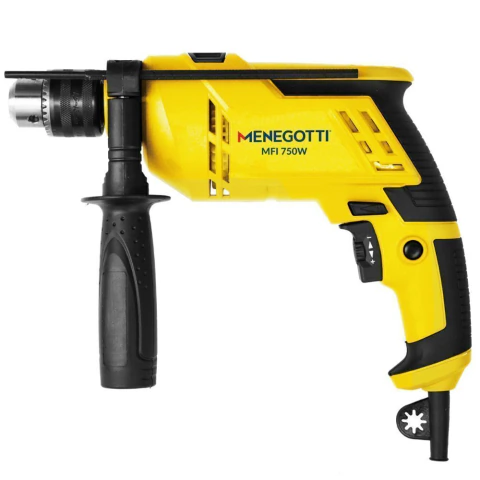 Furadeira de Impacto MFI 750W Encaixe 1/2" 220V Menegotti 2800 RPM Velocidade Variável 2 Posições