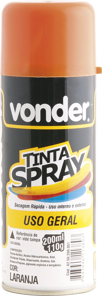 Tinta spray laranja 200ml/110g Vonder