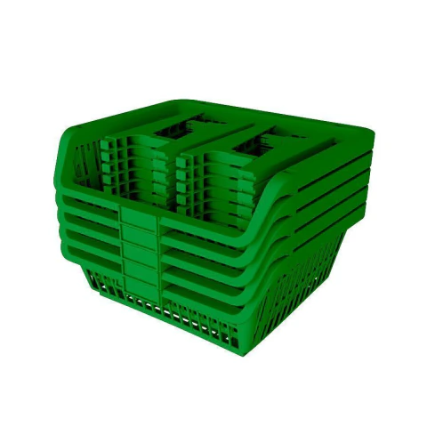 Conjunto 5 Cestos Expositor Empilhável Verde Presto