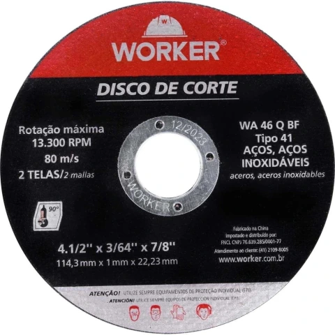 Esmerilhadeira Angular 4.1/2'' 650W 127V Com 6 Discos Worker Profissional