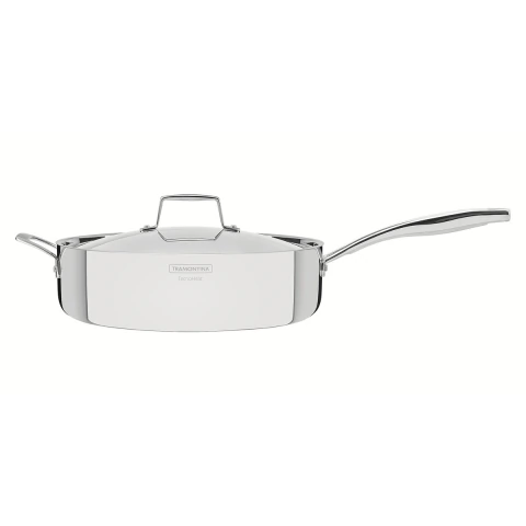 Frigideira Tramontina Grano Aço Inox Corpo Triplo 30 Cm 5,6 L Com Tampa E Indução