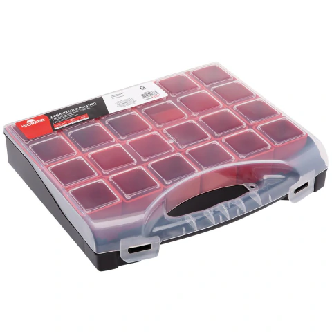 Organizador Plástico 30x25x5,4Cm 16 Compartimentos Para Ferramentas Worker