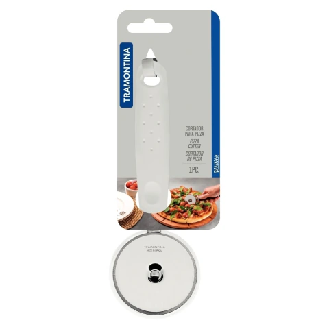 Cortador De Pizza Tramontina Utilità Aço Inox Cabo Polipropileno Branco Resistente E Ergonômico