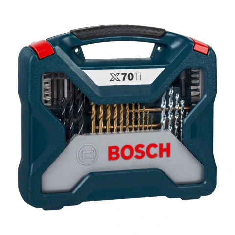 Kit De Pontas E Brocas Em Titânio Bosch X-Line 70 Peças