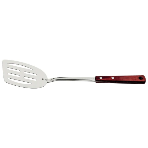 Espátula Tramontina Polywood Aço Inox Cabo Madeira Vermelha Resistente Para Grelhados e Cozinha