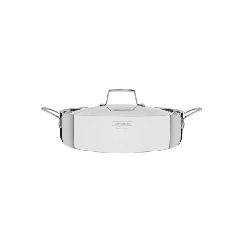 Frigideira Tramontina Grano Aço Inox Corpo Triplo 30 Cm 56 L Com Tampa Indução