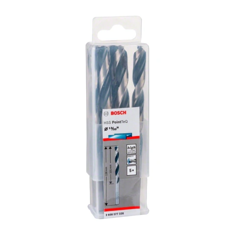 Broca Metal Bosch Aço Rápido Hss-Pointteq 13/32'' 5 Peças