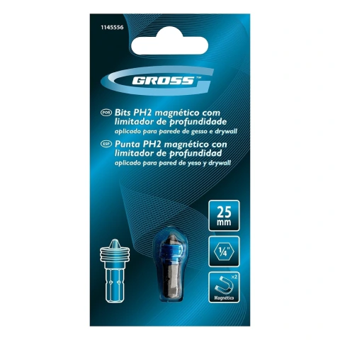 Bit Phillips Ph2 Imantado Com Limitador 25mm Aço S2 Rápido