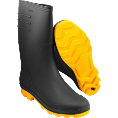 Bota Preta e Amarela PVC Tam. 36 com Forro Vonder