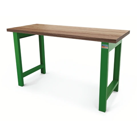 Bancada Aberta 1,6m x 40mm Tampo de Madeira 250kg Capacidade 1,2mm Pernas de Aço Életrostática Tramontina PRO