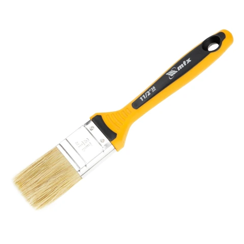 Trincha Pincel 1 1/2 Polegadas 38 mm Para Verniz Cerdas Brancas Cabo Ergonômico 2 Componentes Mtx