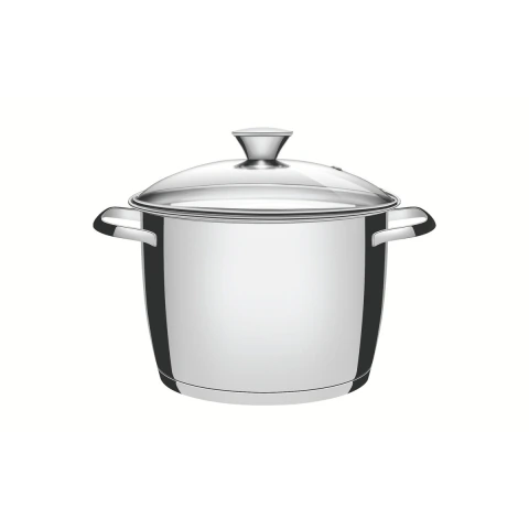 Caldeirão Tramontina Allegra Aço Inox Fundo Triplo 22 cm 5,6 L Tampa Vidro Indução